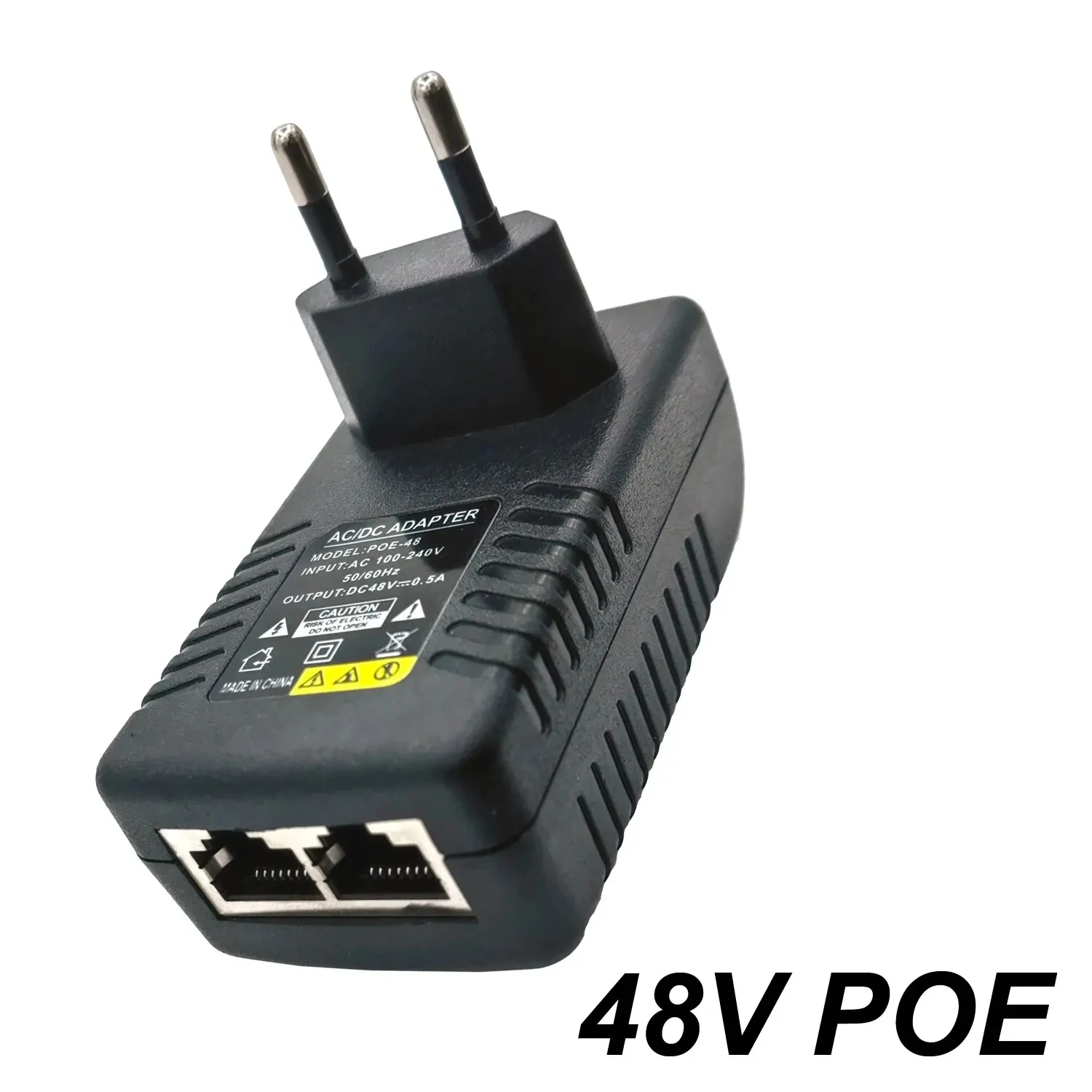 Zasilacz PoE do monitoringu CCTV, 48V 0.5A, wtyczka EU/US, do kamery IP Ethernet z wtryskiwaczem PoE, przełącznika PoE, NVR, routera