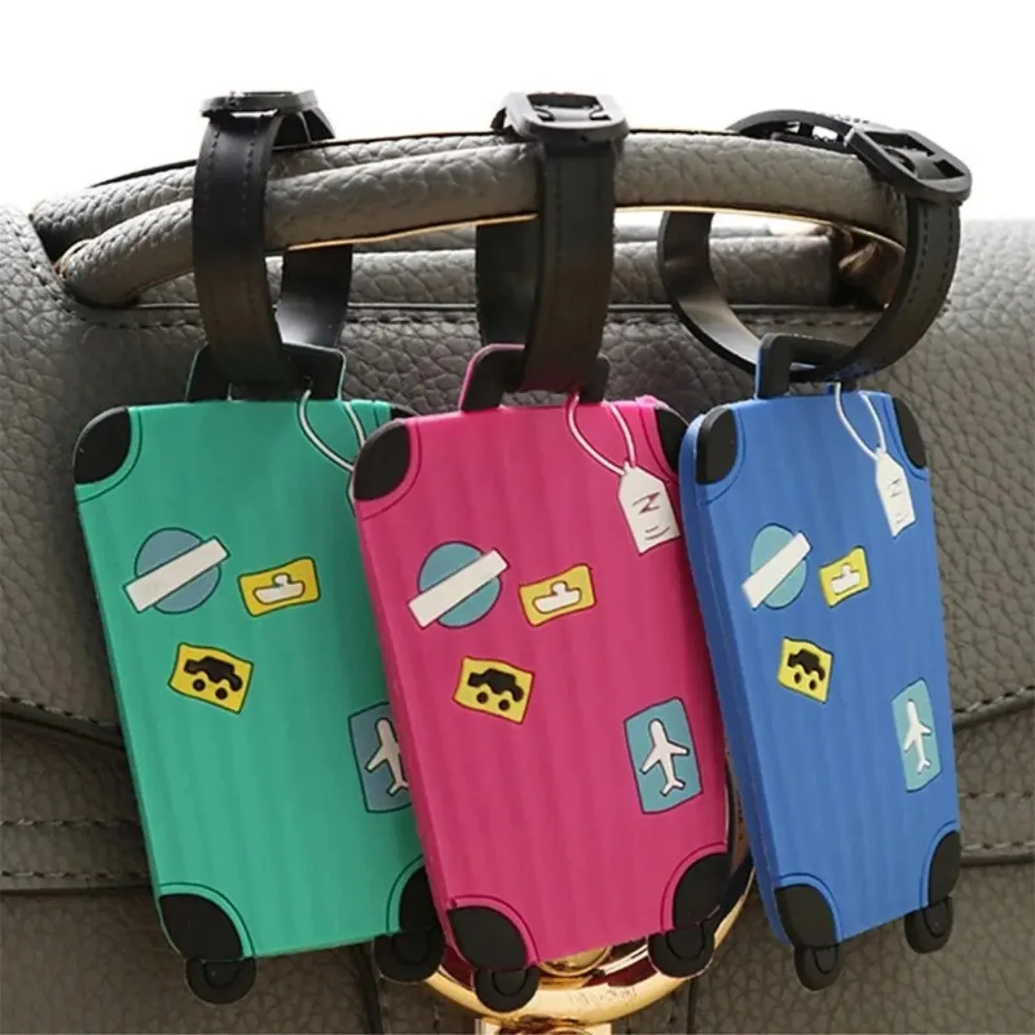 Silicone Luggage Tag Travel Trolley Case Identification Label Three-Dimensional Pattern Backpack Signature Information.-A-DH