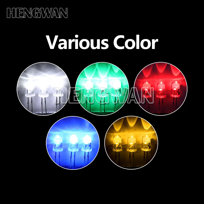 50pcs 5mm White Green Red Blue Yellow Light Emitting Diode Automatic Flashing LED Flash Control Blinking 5 mm 1.5HZ