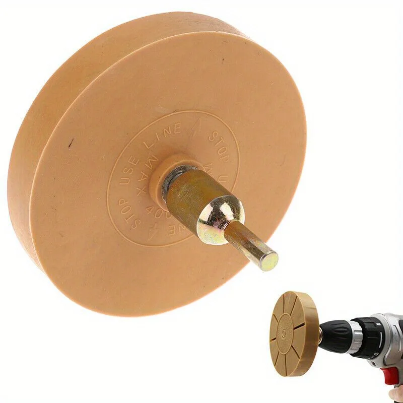 Dissolvant de décalcomanie, roue de gomme, élimine les bandes de vinyle à rayures, autocollant adhésif, perceuse, outil de suppression de gomme en caoutchouc