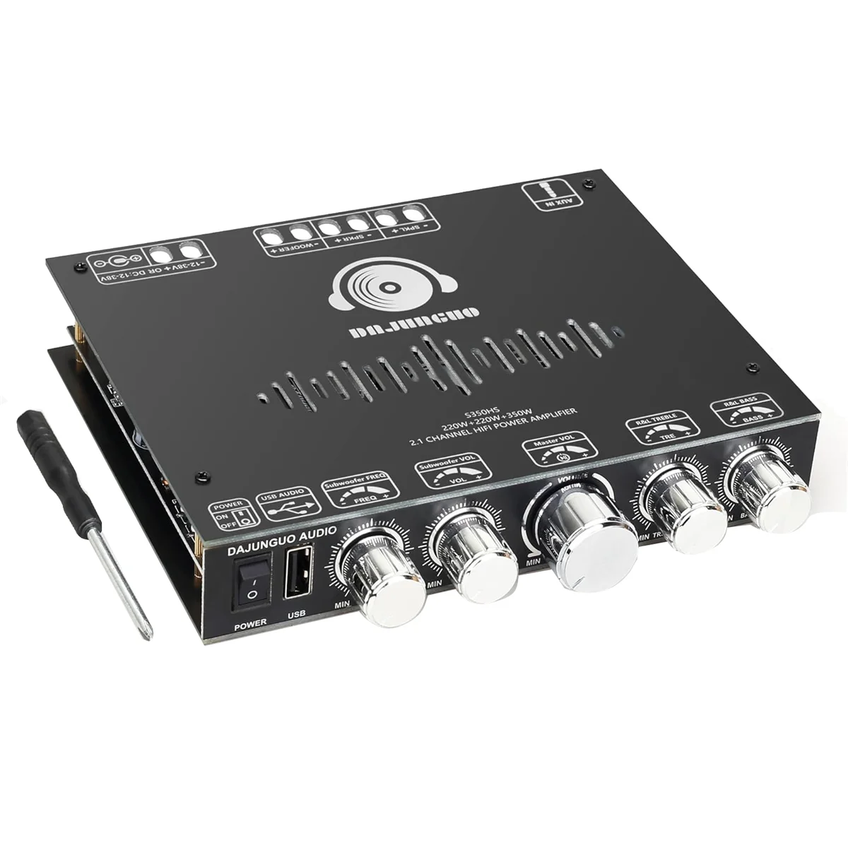 Dajunguo บอร์ดเครื่องขยายเสียงบลูทูธ TPA3251 S350HS พร้อมซับวูฟเฟอร์220Wx2ช่อง2.1 + 350W โมดูลเครื่องขยายเสียง