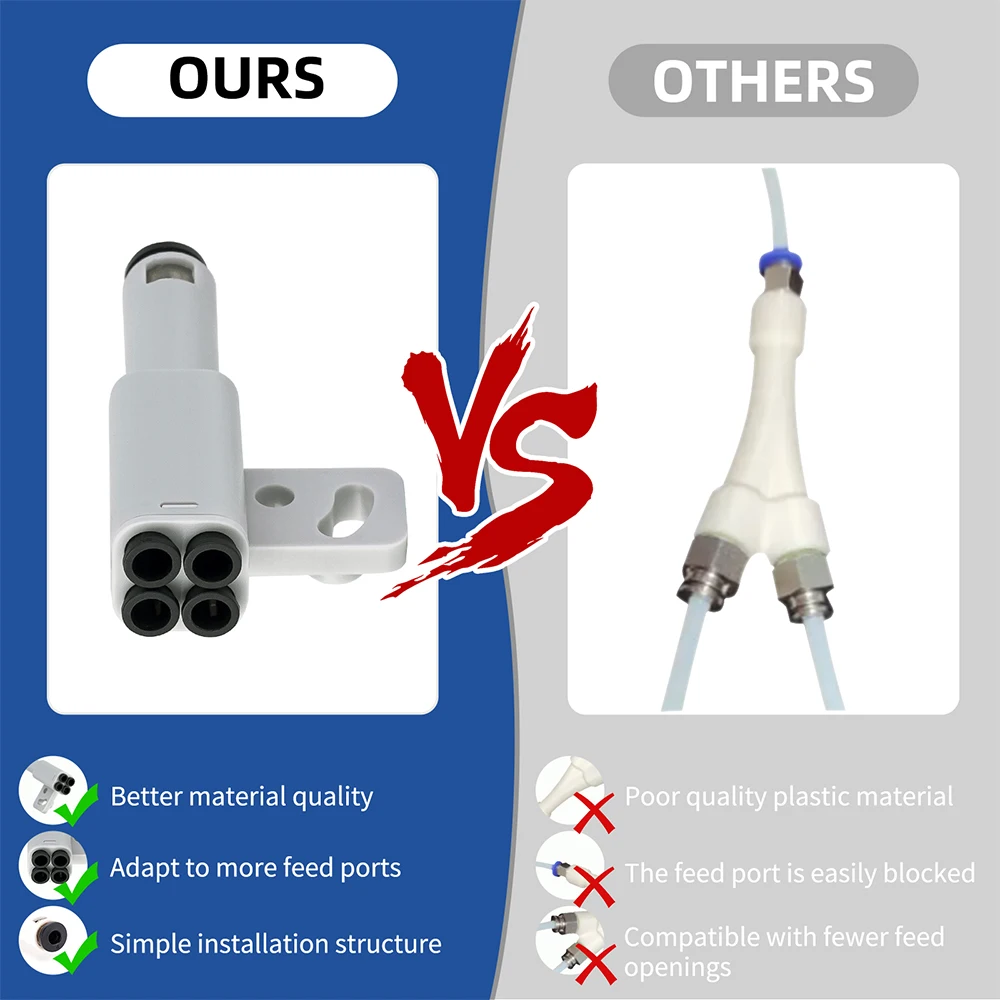 Adapter PTFE 4w1 do drukarki 3D, rurka rozszerzająca materiał, port AMS Connect 4, moduły podawania dla Bambulab X1/P1 X1C P1S P1P