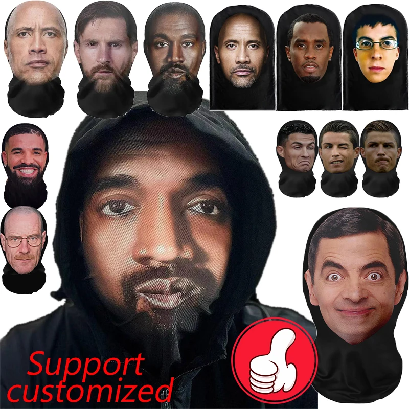 2025 NEW Interesting 3D Printed Funny Full Face Mask Celebrity Realistic Face Mask Party Cosplay Props Halloween