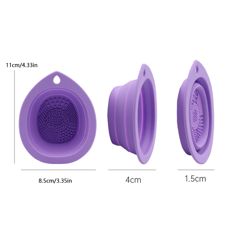 Detergente per pennelli per trucco in silicone Ciotola per pulizia pieghevole per soffio di cipria Pennelli per ombretto Lavaggio Tappetino morbido Strumenti di bellezza Scatola per scrubber