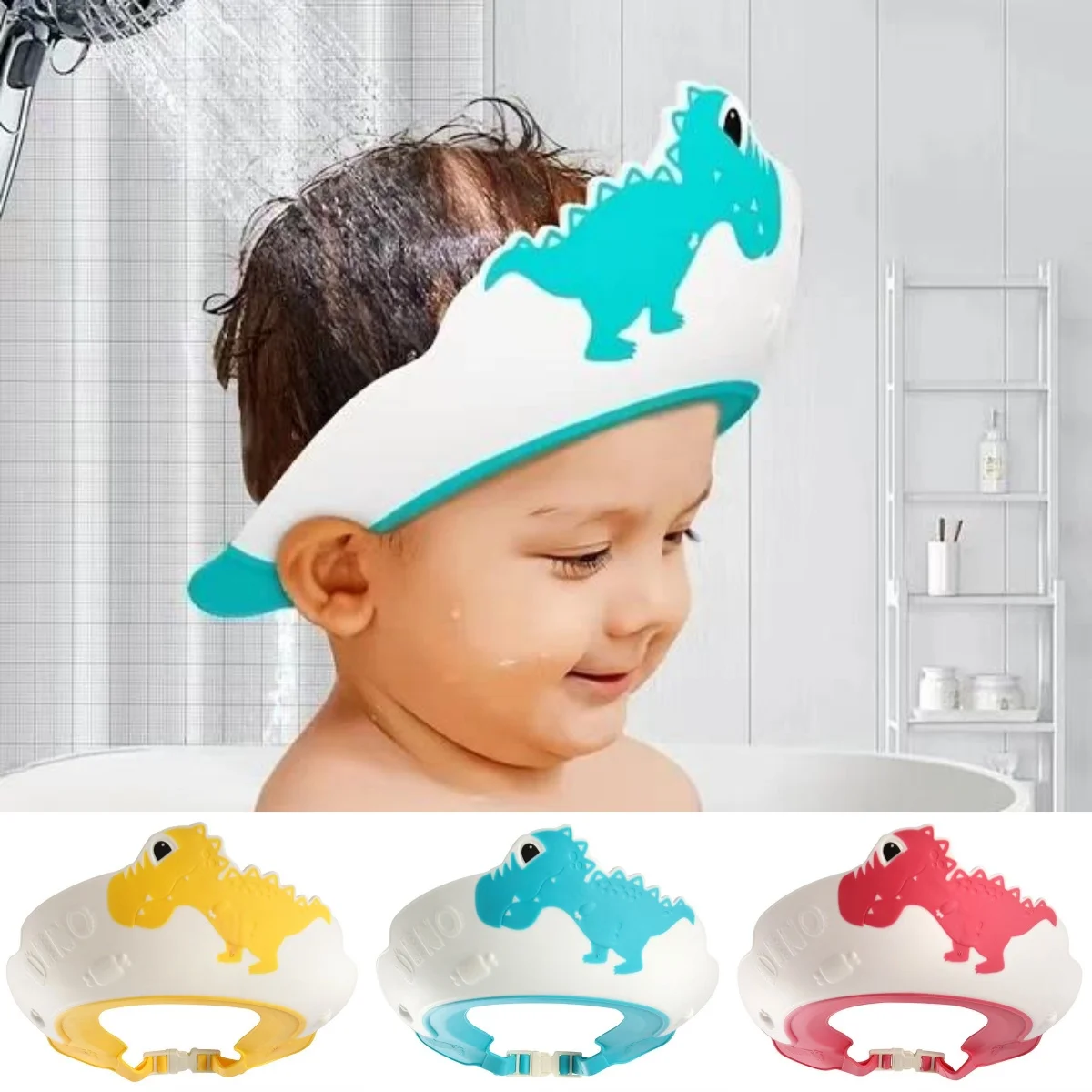 Einstellbare Größe Kinder Shampoo Kappe Krone Baby Dusche Kappe Cartoon Bad Visier Säuglings Haar Schild Gehörschutz Wasserdicht