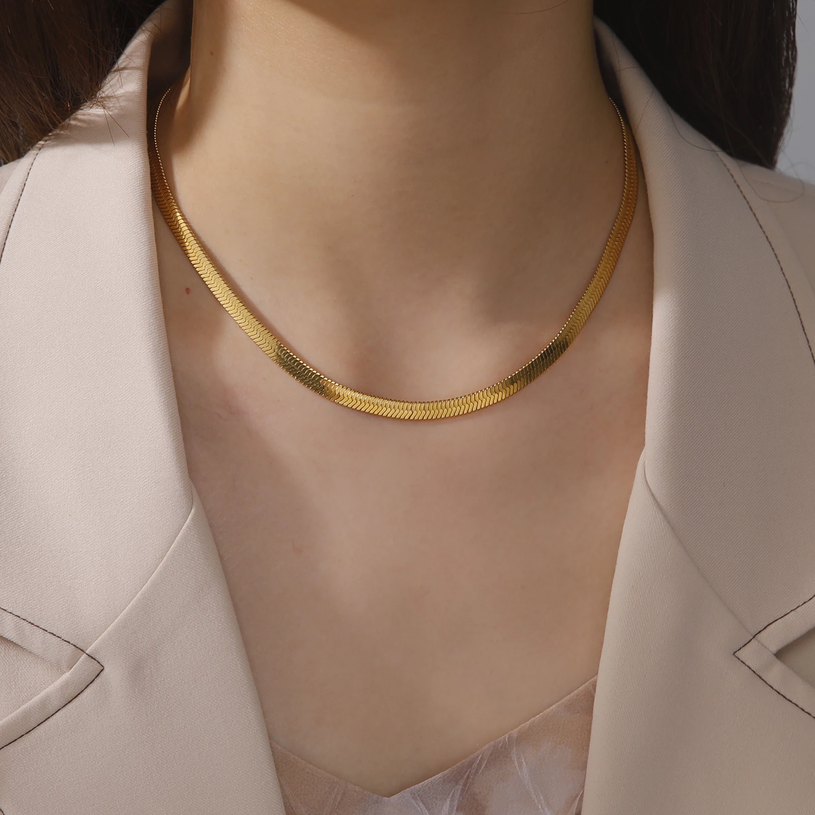 Skyrim Thép Không Gỉ Dây Chuyền Chuỗi Dành Cho Nữ Tối Giản Màu Vàng Vòng Cổ Choker Dây Xích 2023 Xu Hướng Món Quà Trang Sức Nóng