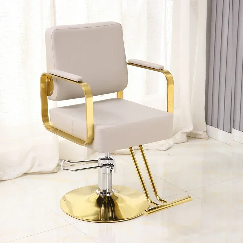 Poltrone da barbiere girevoli di lusso Accessori per saloni di bellezza Poltrona da parrucchiere ergonomica Mobili Kappers Stoelen regolabili in altezza
