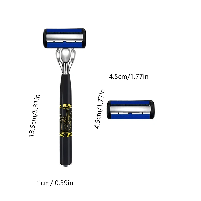 1 Handle + 18 Blades/ Men Women Manual Safety Razor 6-Layer Stainless Steel Hair Removal Shaving Replaceable Shaver Head