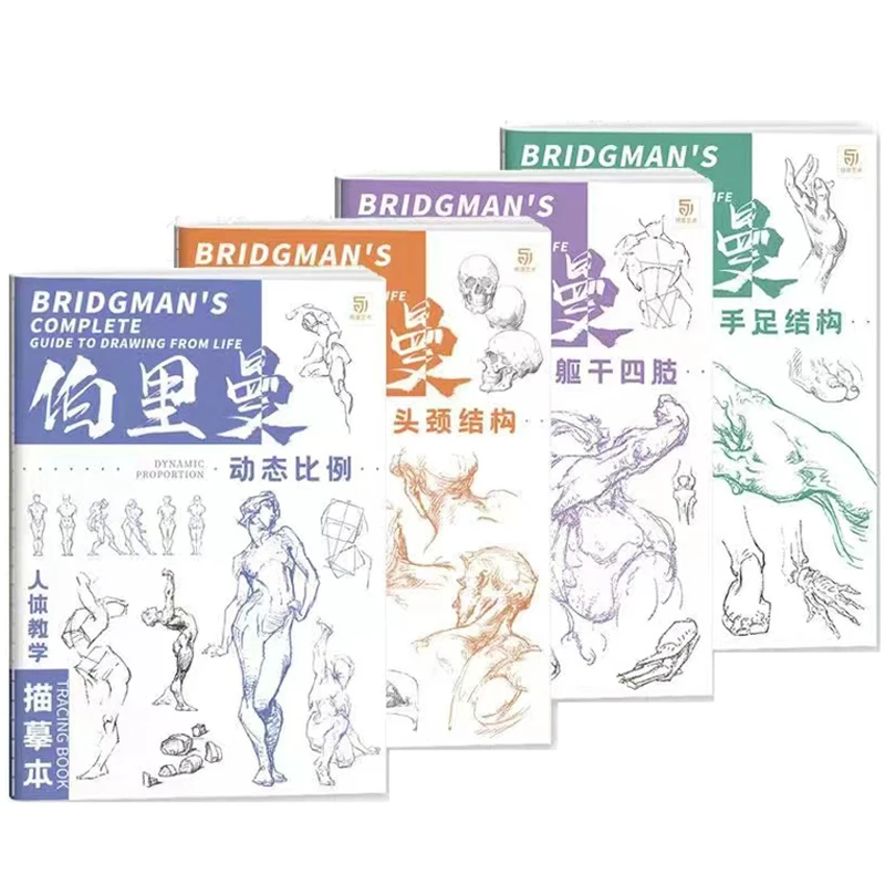 Guía completa de Bridgman para dibujar desde la vida, bocetos de rastreo, libro Tutorial pintado a mano, copia de línea de práctica, libros de práctica de borrador