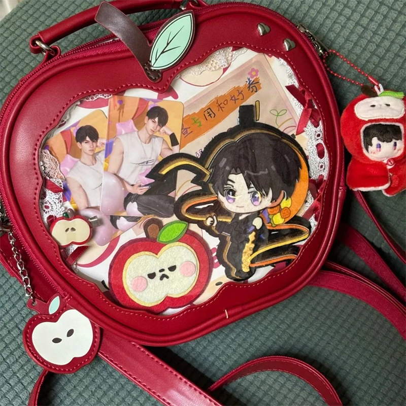 Mochila dulce para niñas, nueva y bonita forma de manzana, diseño de nicho Itabag, bandolera de mano, gran oferta, bolsas de ocio transparentes para muñecas