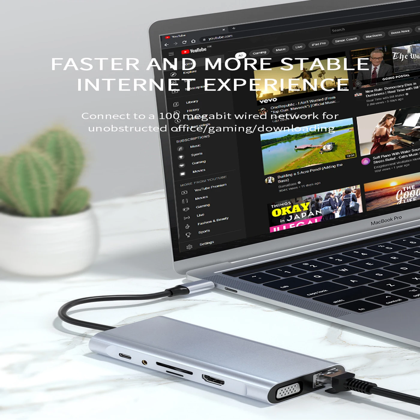 11-in-1 Type-C HUB ไปยัง HDMI อะแดปเตอร์ USB C HUB 4K Thunderbolt 3 TF ช่องอ่านการ์ด SD PD สำหรับ MacBook Air Pro M2 M1ชิปฮับ