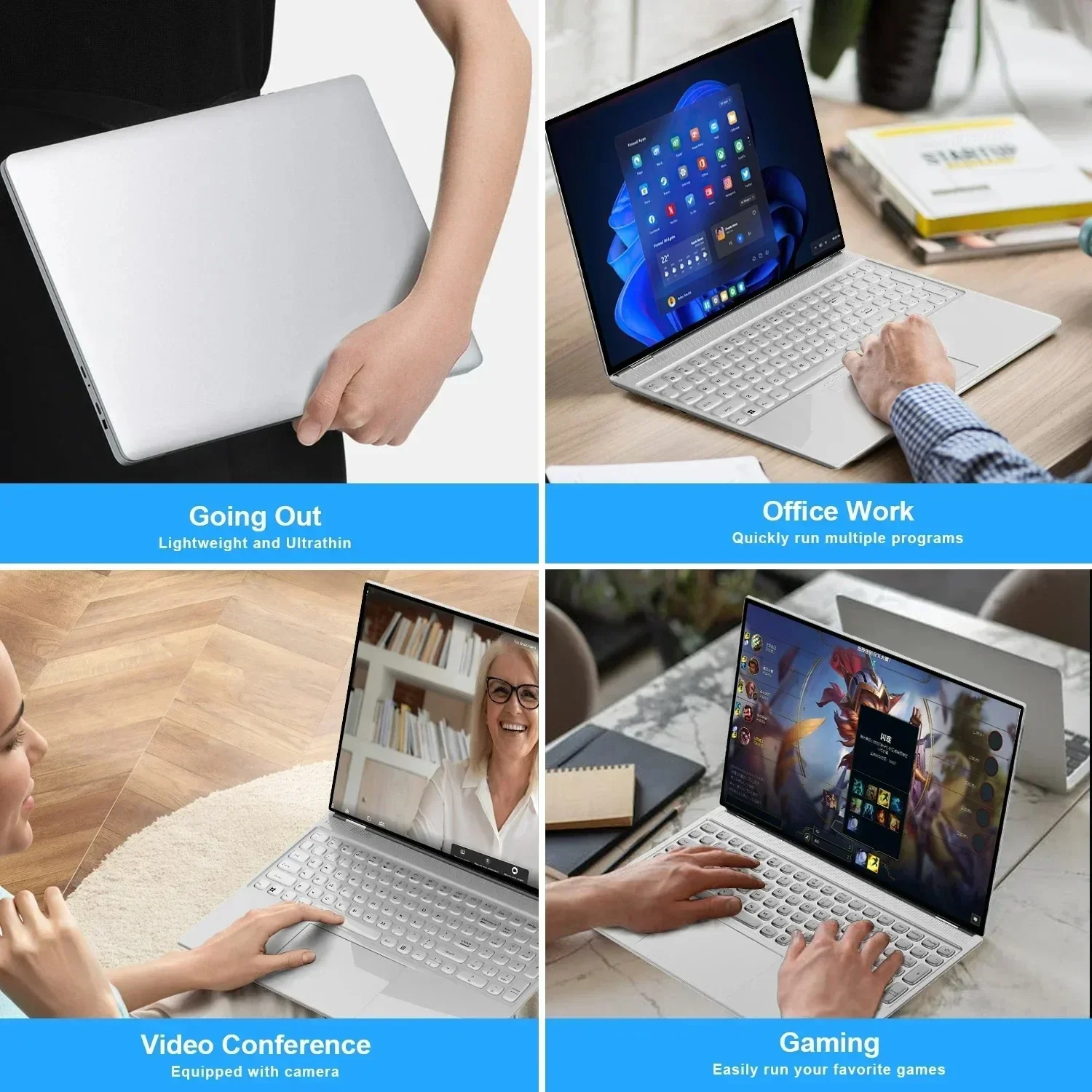 Face ID Intel Office Notebook N95  16" Laptop 16GB 32GB RAM Max 2TB ROM Windows 11 Pro Wifi 5 BT 4.2 RGB Keyboard