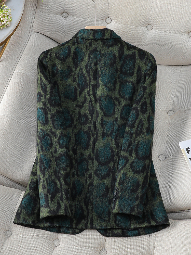 Blazer informal de manga larga para mujer, chaqueta ajustada con un solo botón, color verde café, moda de otoño e invierno