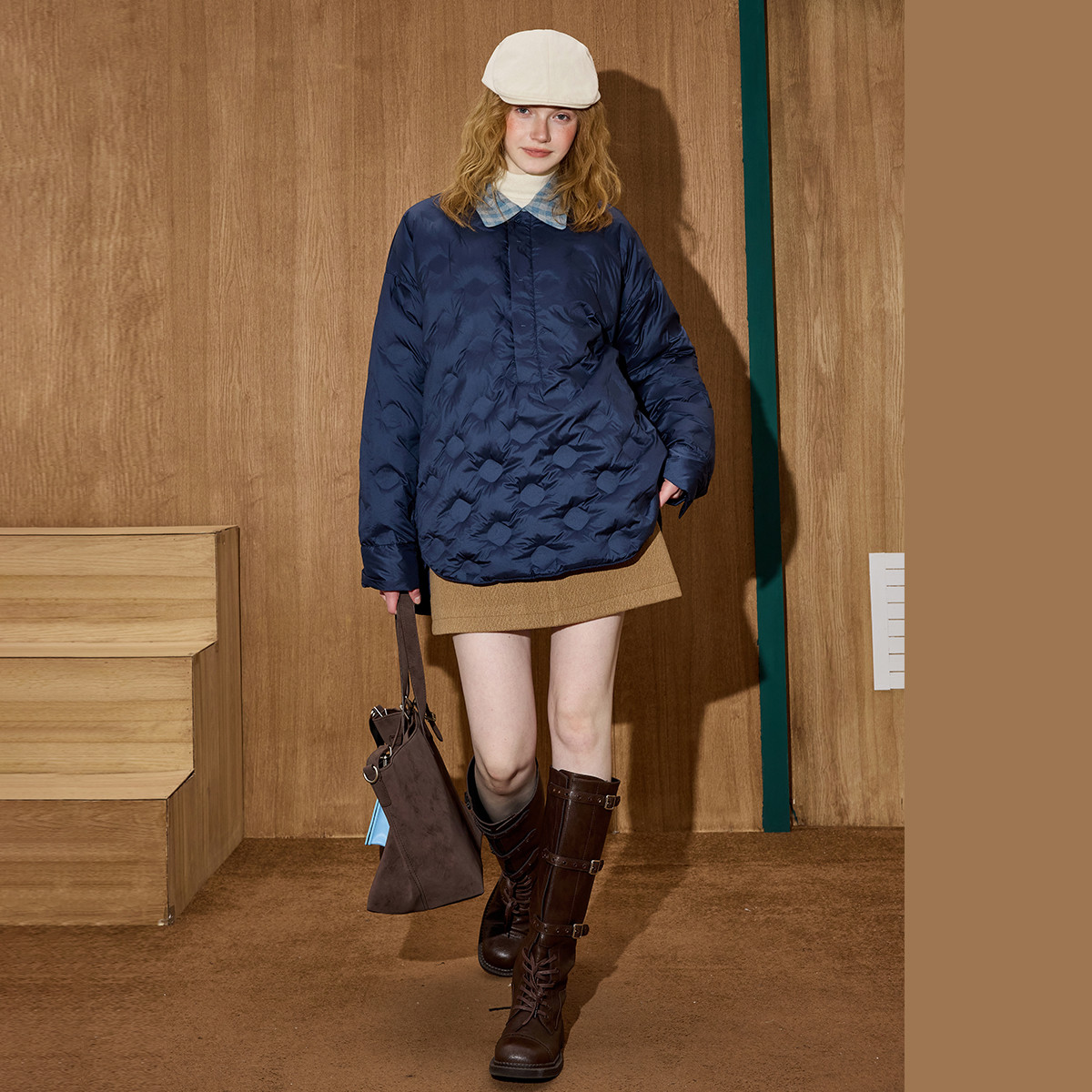 2025 nouveau Design hiver femmes doudoune 90% duvet de canard blanc léger coupe ample col rond minceur pull mode