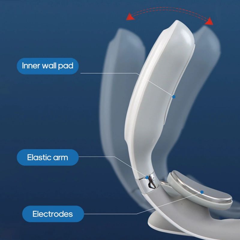 4-koppige cervicale stimulator Sterkteaanpassing USB-opladen Intelligente stemverwarming Nekmassager Nekverzorging Wit