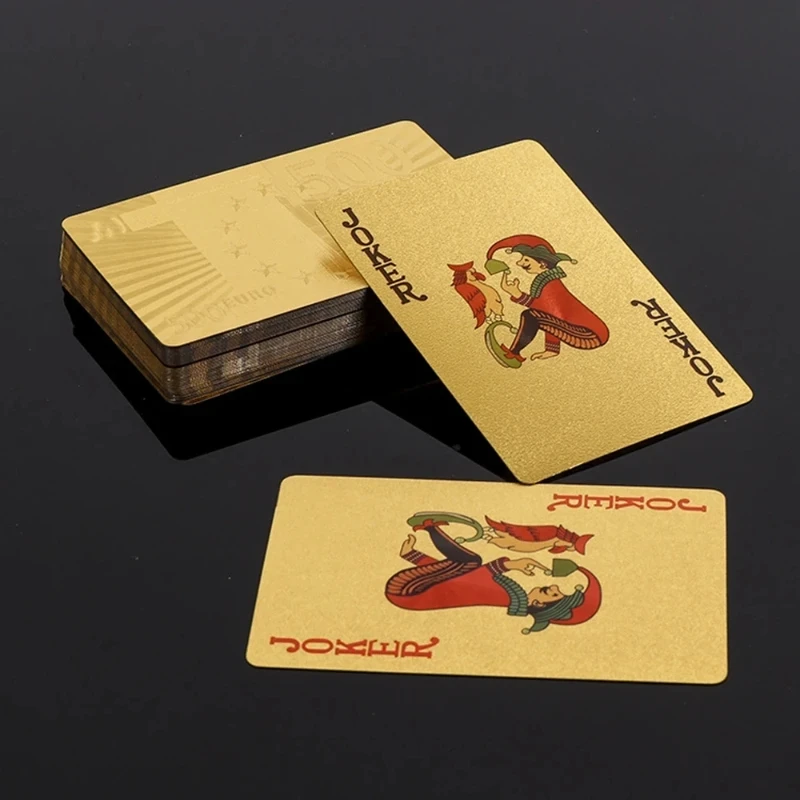 ทองฟอยล์โป๊กเกอร์การ์ดสไตล์ยูโรเล่นพลาสติกการ์ดกันน้ําเกม Props Magic เครื่องมือวันหยุดของสะสมของขวัญปาร์ตี้