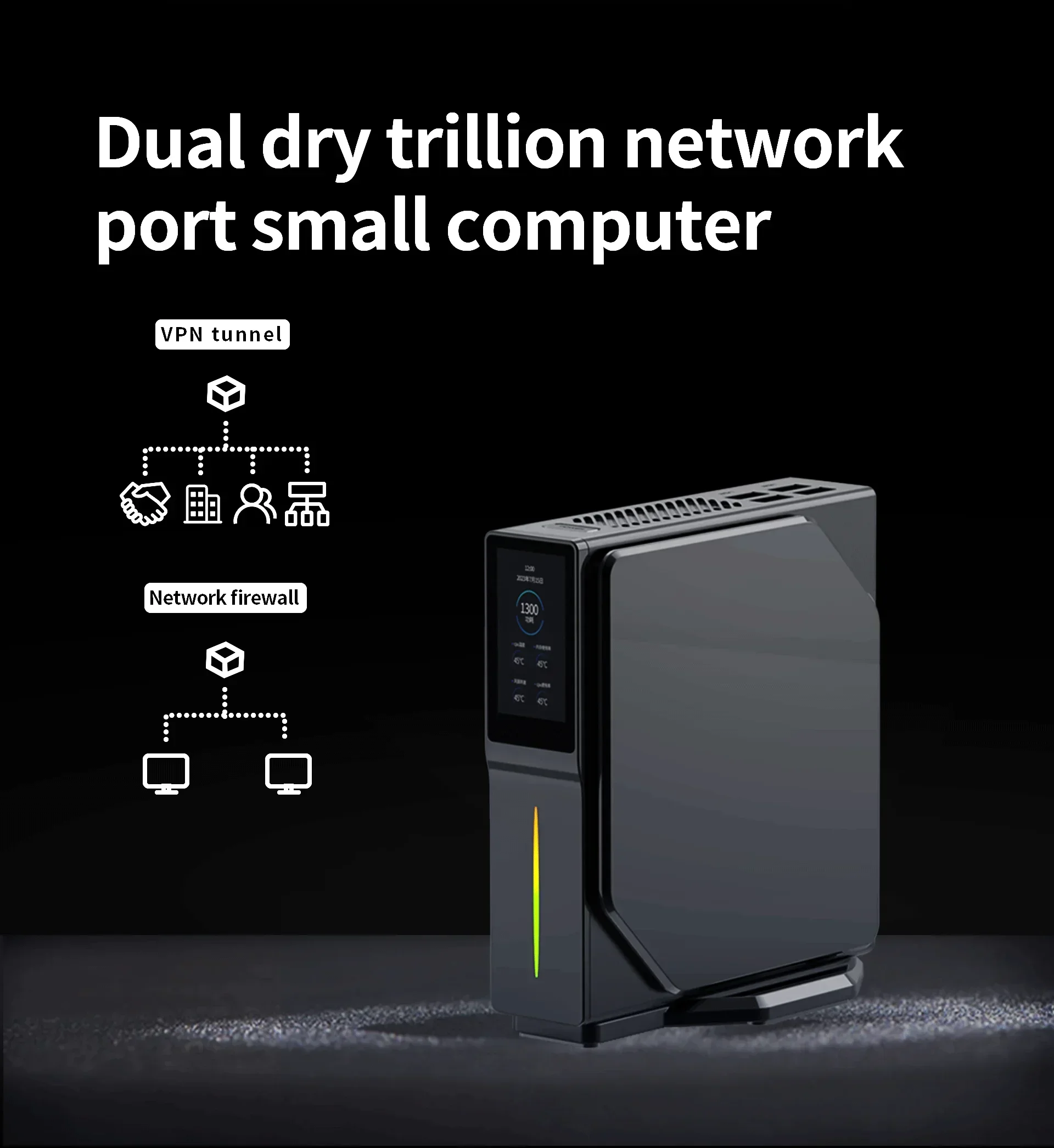 S1 Mini PC Intel N150 CPU 16GB DDR4 512GB SSD, 1.9'' DIY Screen 4K Dual HDMI Output  Dual LAN, Magnetic Case, Windows/Linux Su