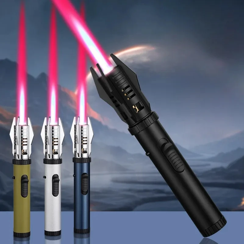 Planet Lightsaber Butane Gas Lighter 360° Use Metal Outdoor Windproof Turbine Torch Jet Lighter Gun BBQ Welding Cigar Tool