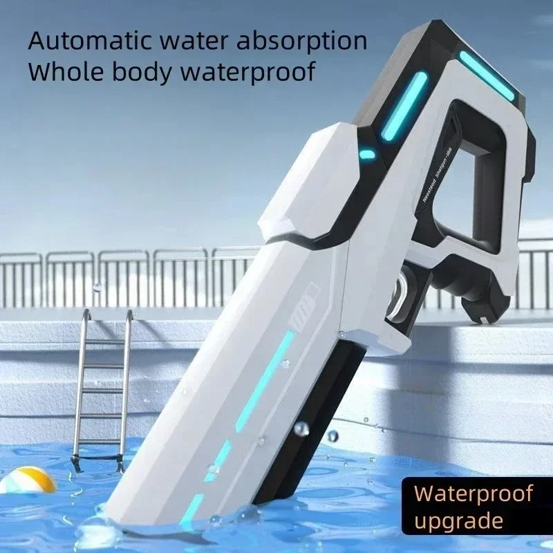 Pistola de agua eléctrica automática que absorbe el agua, entretenimiento en la piscina en la playa al aire libre, pistola de agua para adultos y niños