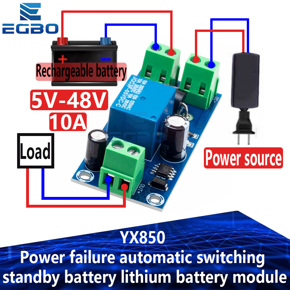 YX850 Fallo de energía conmutación automática batería de espera módulo de batería de litio DC 5V-48V convertidor de emergencia universal JY-850