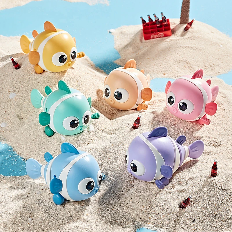 Simpatica catena pesce pagliaccio Giocattolo di guida a carica Cartone animato piccolo pesce per bambini pesce oscillante puzzle per bambini genitore-figlio interattivo per bambini g