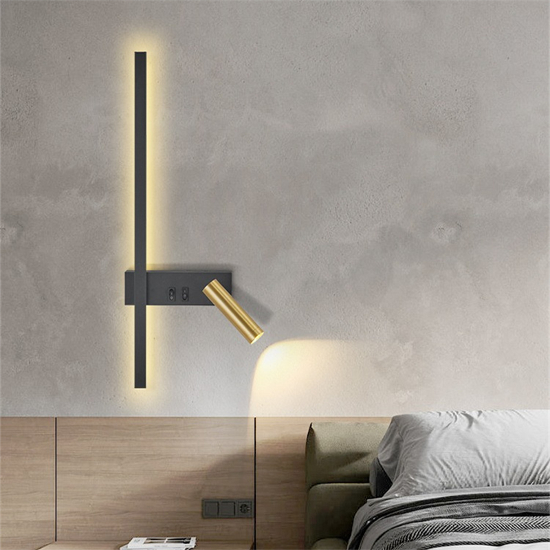 Lámpara de pared nórdica moderna y creativa, led simple para sala de estar, fondo de sofá, lámpara decorativa de pared, lámpara de lectura, lámpara de noche para dormitorio