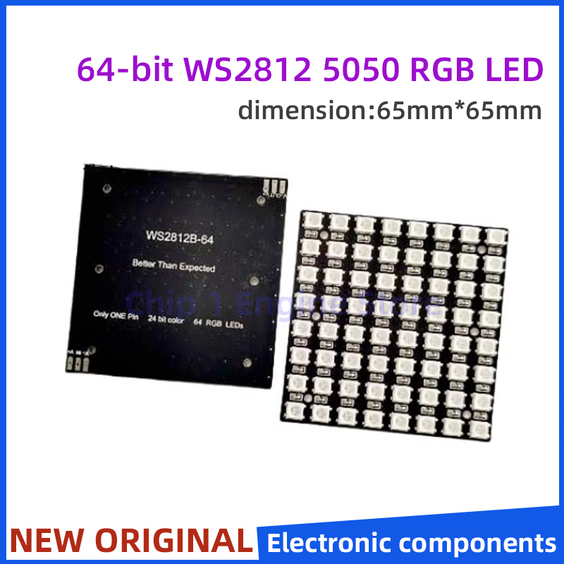 1/5PCS 64 bit 8x8 LED Matrix Module WS2812 5050 RGB LED Ingebouwde full color drive licht development board