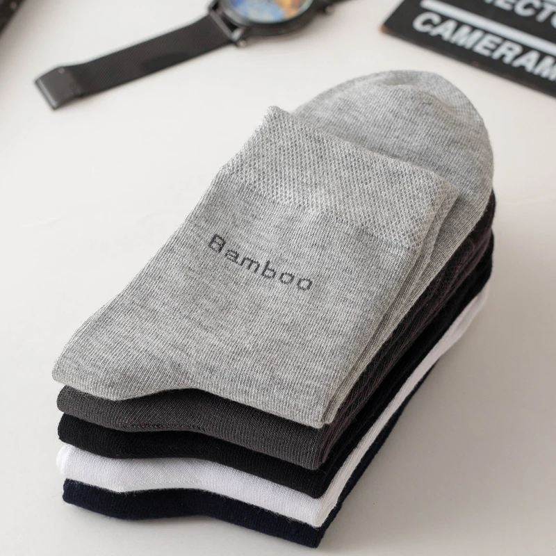 10 pares de calcetines de fibra de bambú para hombre, calcetines informales de negocios antibacterianos, cómodos y transpirables, calcetines de alta calidad para hombre de talla grande EU38-46