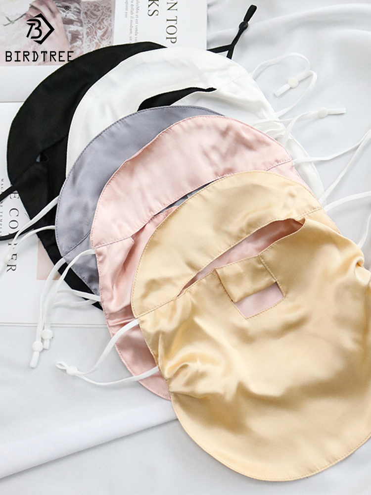 Birdtree 19 mm 100 % Seide, Sonnenschutz-Gesichtsmaske, Damen-Gesichtsschlaf, atmungsaktiv, Sommer, UV-beständig, für Radfahren im Freien, A43868QM