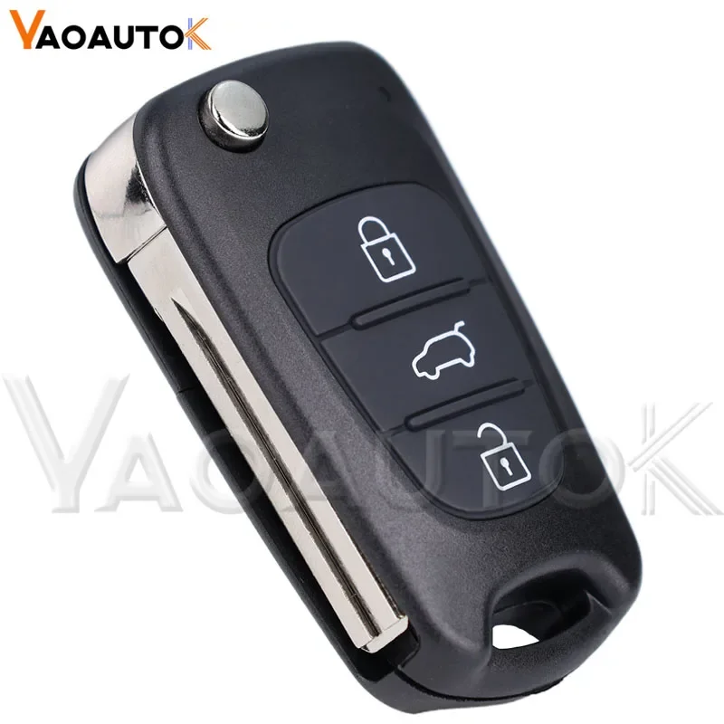Replacement Remote Car Key Shell 3 Buttons Flip Folding Key Case For Hyundai For Kia K2 K5 Rio 3 Picanto Ceed Cerato Sportage