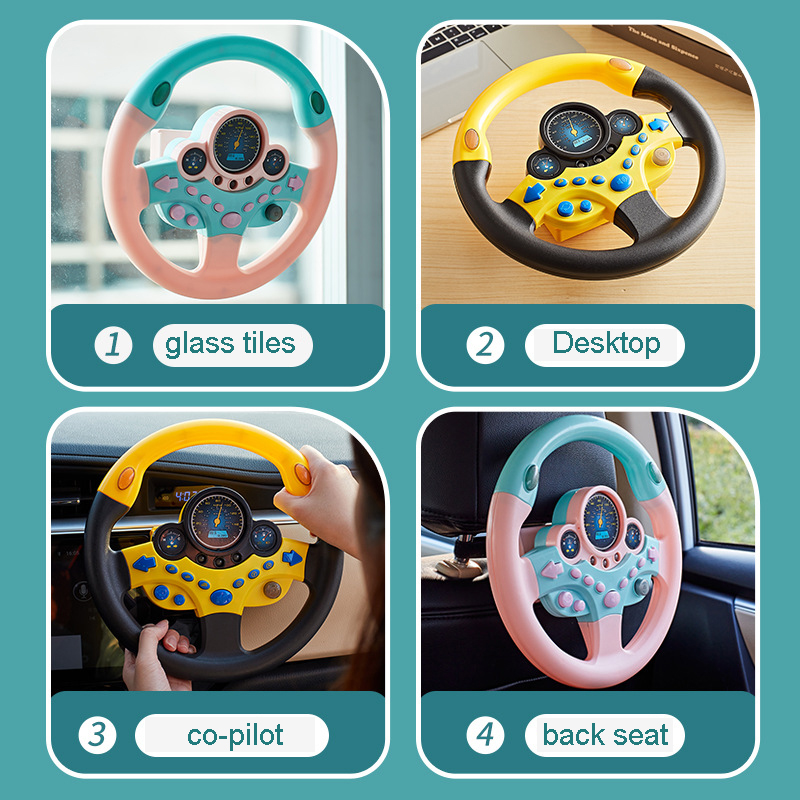 Kids Eletric Simulation Steering Wheel Toy Simulation Driving Sound Music With Light And Sound Educational Christmas Present
