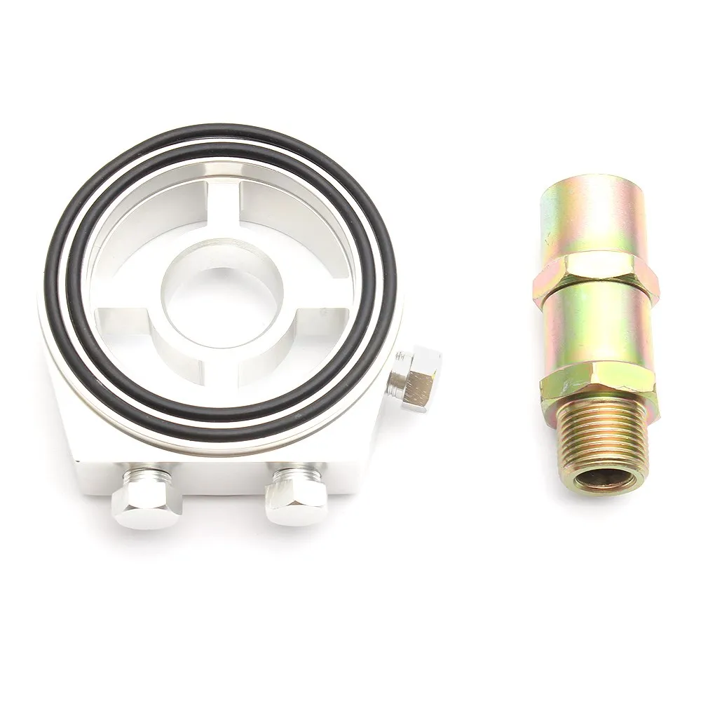 Adaptador universal de placa de sanduíche, filtro de óleo de alumínio para carro automotivo, adaptador de sensor de temperatura de prensa de óleo com kit de conectores