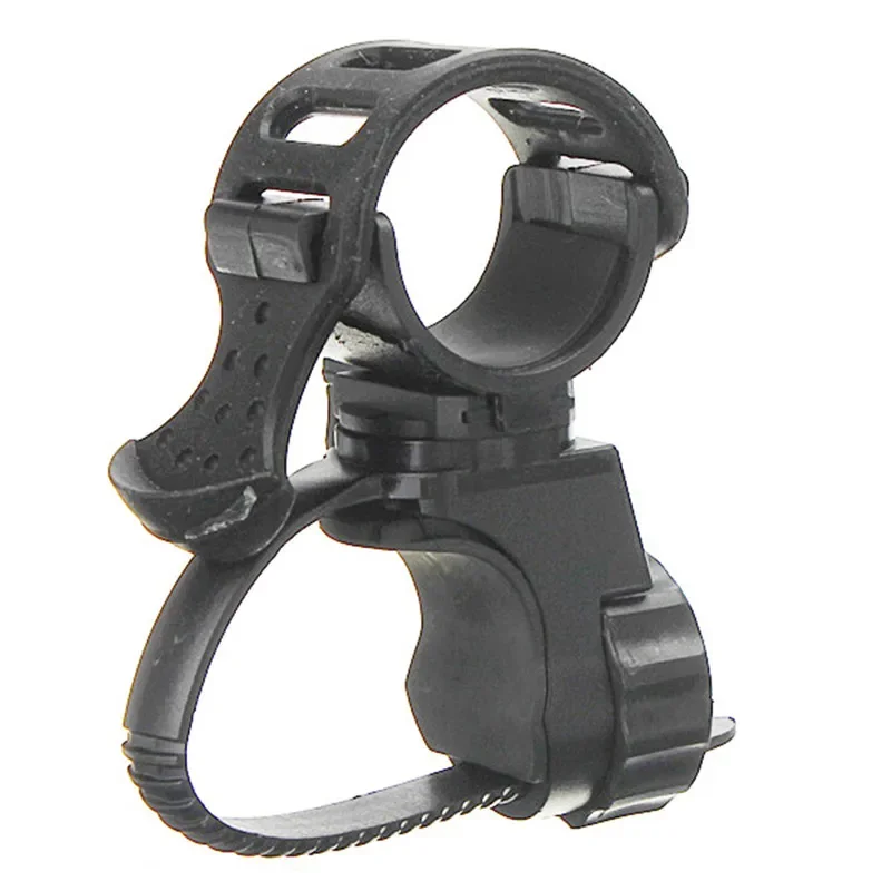 Soporte para linterna de bicicleta 360 °   Correas de goma ajustables para bicicleta, antorcha delantera, abrazadera para faro LED, soporte de Clip