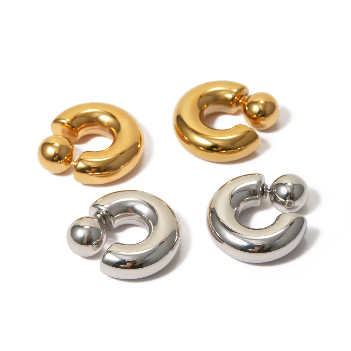 Pendientes de moda en forma de C con diseño único, pendientes de alta gama y de nicho para mujer.
