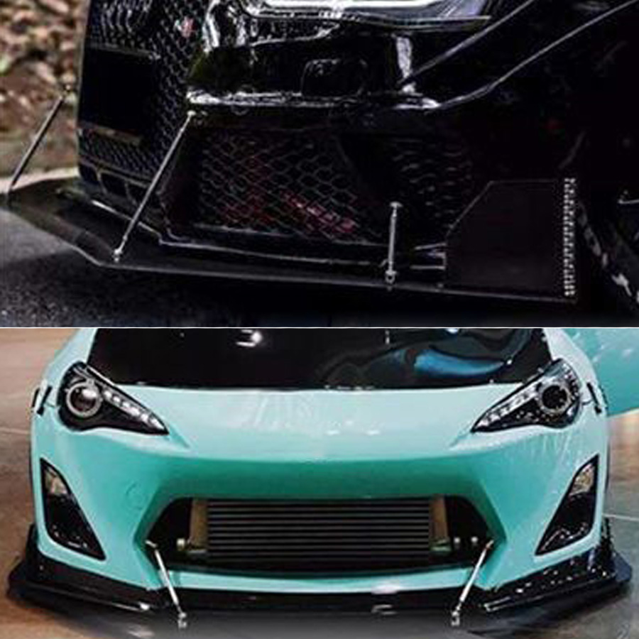 20 cm Universal Auto Splitter Stangen Racing Einstellbare Edelstahl Frontschürze Lippe Unterstützung Tie Bar Kit Sparen Bohren Loch