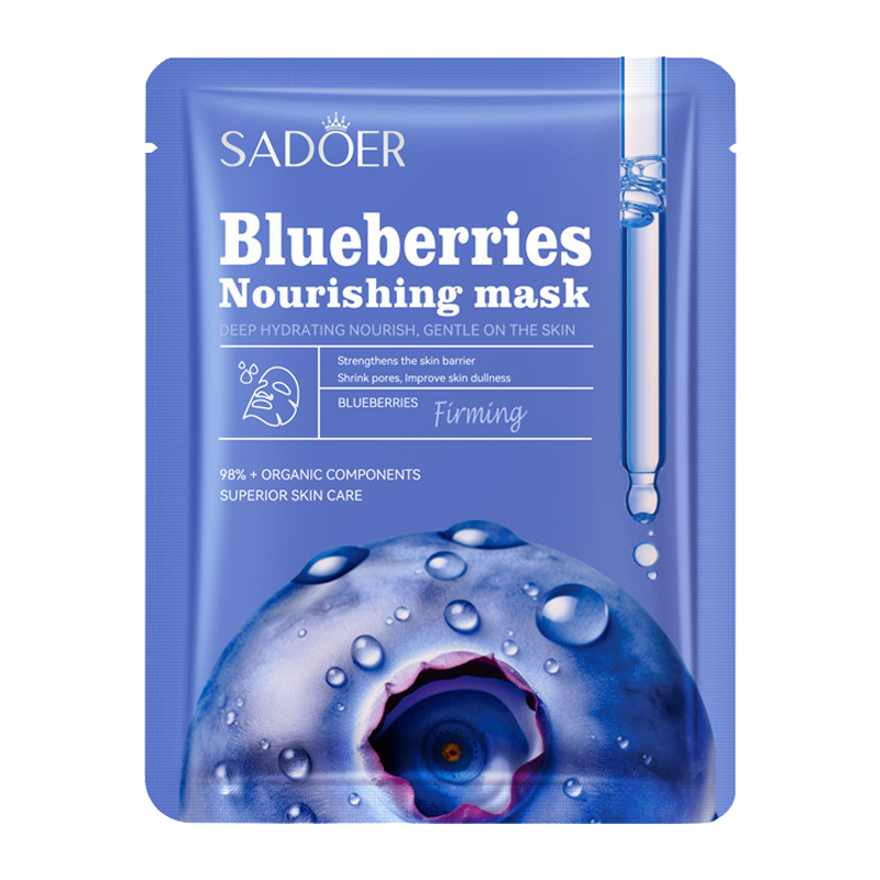 10 pçs sadoer fruta floral fragrância máscara facial hidratante endurecimento hidratante camomila mirtilo máscaras faciais para cuidados com a pele do rosto