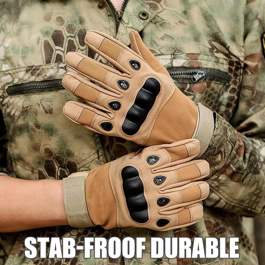 Taktische Handschuhe, Vollfinger, Ganzjahres-, Outdoor-, Bergsteigen-, Sport-, Fitness-, Touchscreen-, rutschfeste, verschleißfeste, Kamm