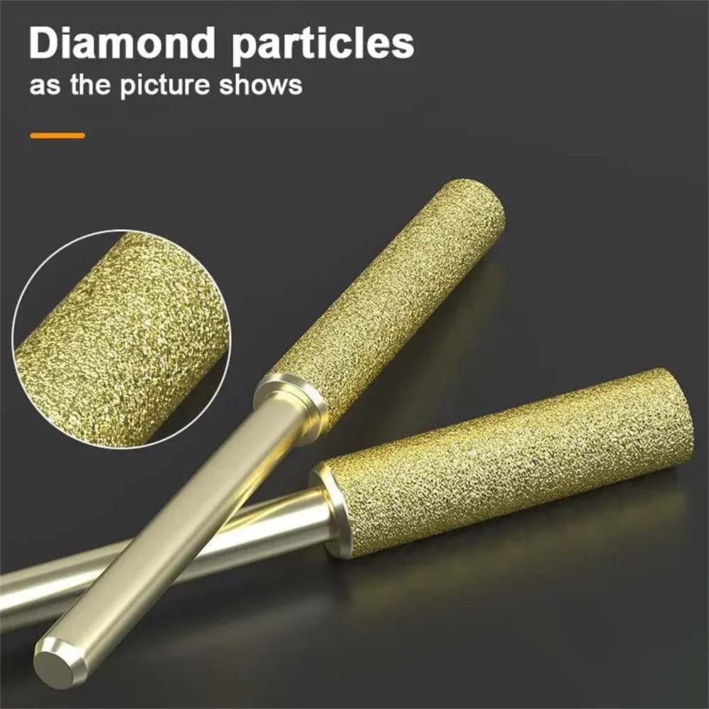 6 pezzi fresa cilindrica rivestita diamantata 4/4.8/5.5mm affilatrice per motoseghe pietra lima affilatura catena intaglio molatura kit di strumenti