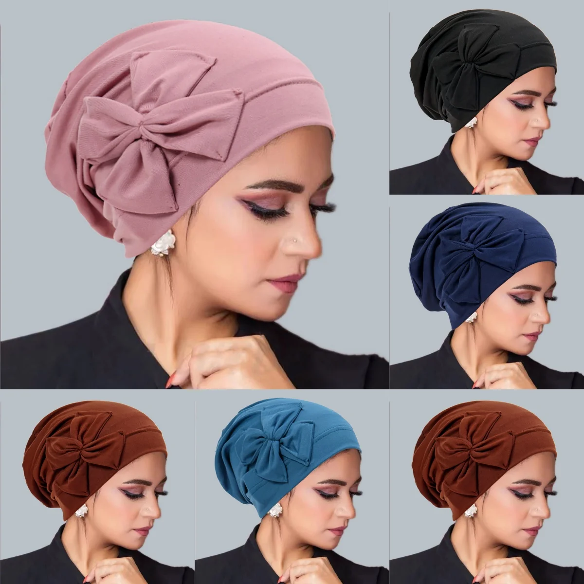 Nowe muzułmańskie kobiety wewnętrzny hidżab kapelusz Bowknot Turban indyjska czapka chustka na głowę czapki wypadanie włosów opaska na głowę czapka po chemioterapii Turbante Mujer