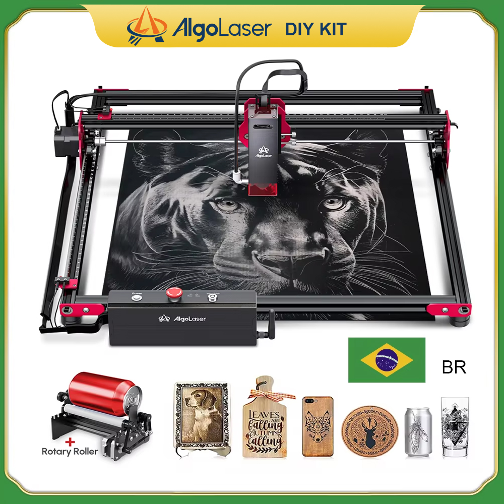 Algolaser desktop gravador a laser cortador para iniciantes 12000mm/min 20w kit diy telefone conectar carpintaria máquina de gravura em metal
