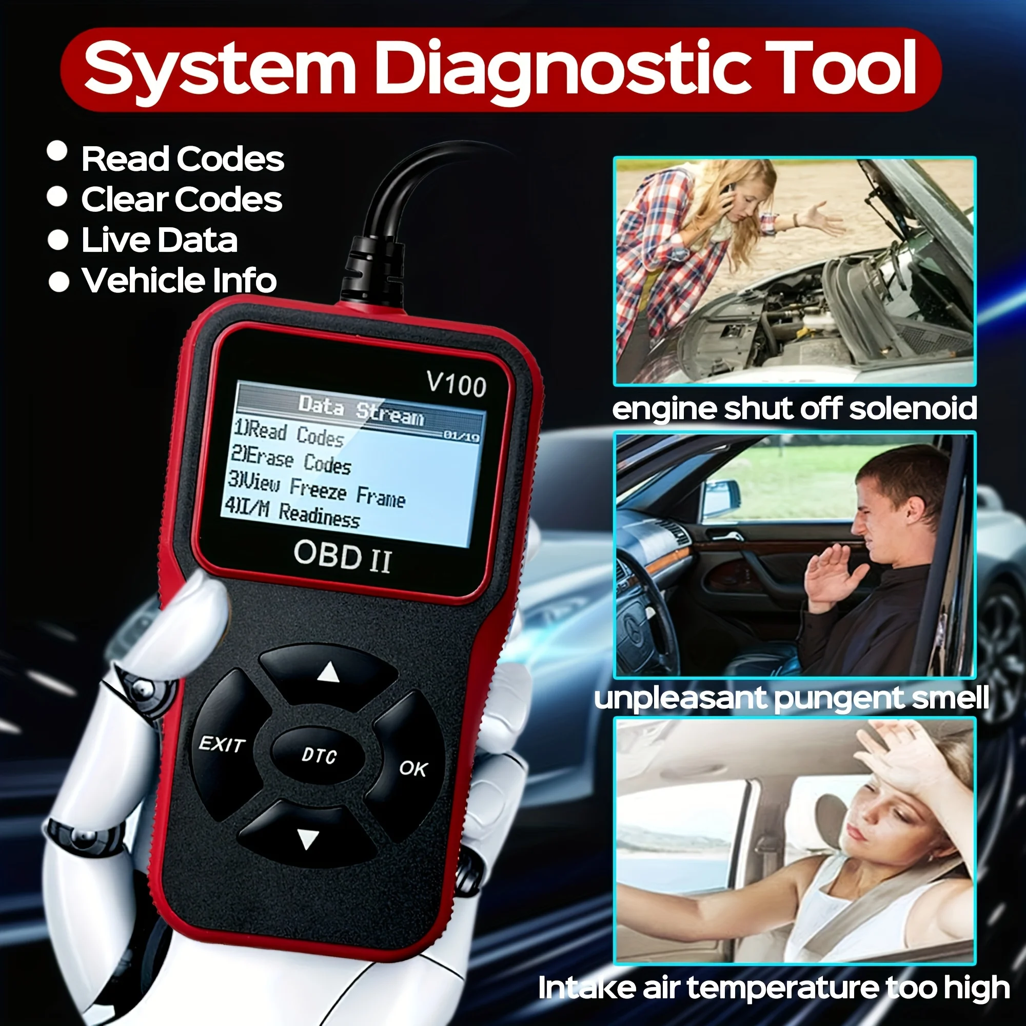 Auto Obdii Diagnostische Scanner Code Reader Motor Fout Code Reader Scanner Kan Scan Tool Diagnose Voor Alle Obd II Protocol Auto's