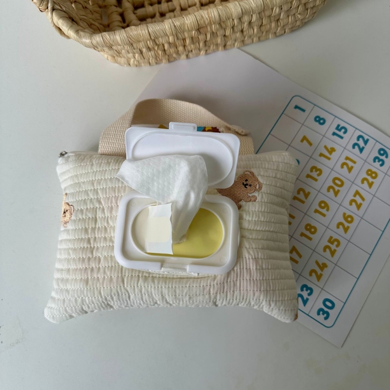 Bolsa portátil para toallitas húmedas para bebé, bolsa almacenamiento, cochecito reutilizable, estuche para pañuelos, soporte