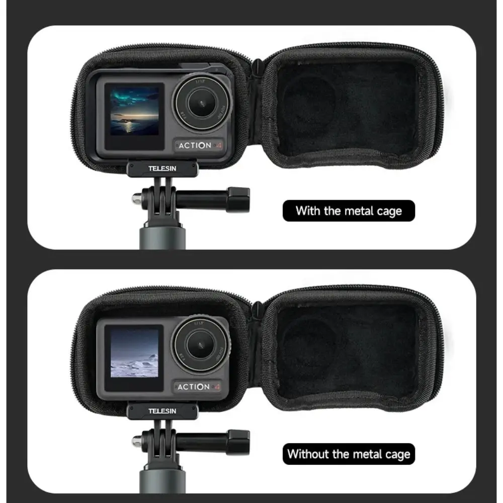 Mini Bolsa de Proteção Armazenamento para Dji Osmo Ação 4, escovado, Meio Aberto, Quick Release, Maleta para Ação 3 Acessórios