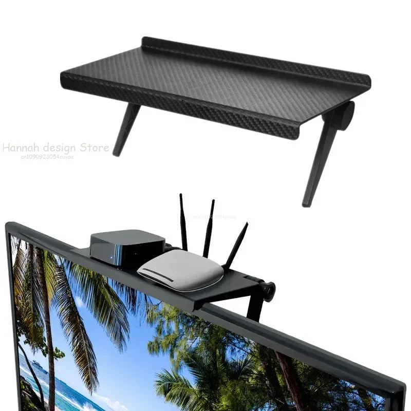Adjustable TV Screen Top Shelf Rack Holder Computer Monitor Desktop Screen Top Shelf TV Buddy Organizer Home Office Storage Rack
