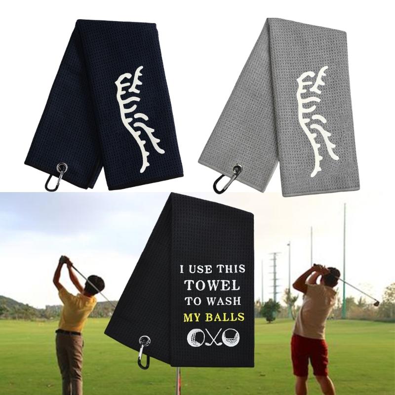 448D Vải microfiber bánh quế mẫu Golf Khăn chơi cá thể thao khăn Golf Túi khăn Khăn hấp thụ nước mạnh mẽ cho nam giới phụ nữ