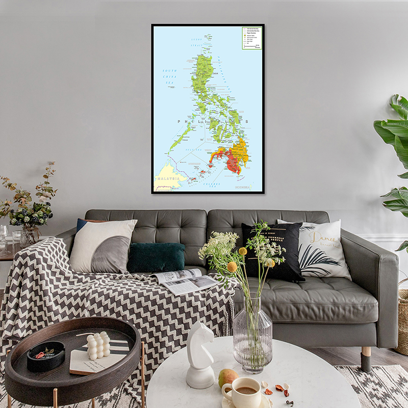 42*59Cm Bản Đồ Của Philippines Treo Tường Trang Trí Poster Tranh Canvas Unframed Nghệ Thuật In Phòng Khách Trang Trí Nhà đồ Dùng Học Tập