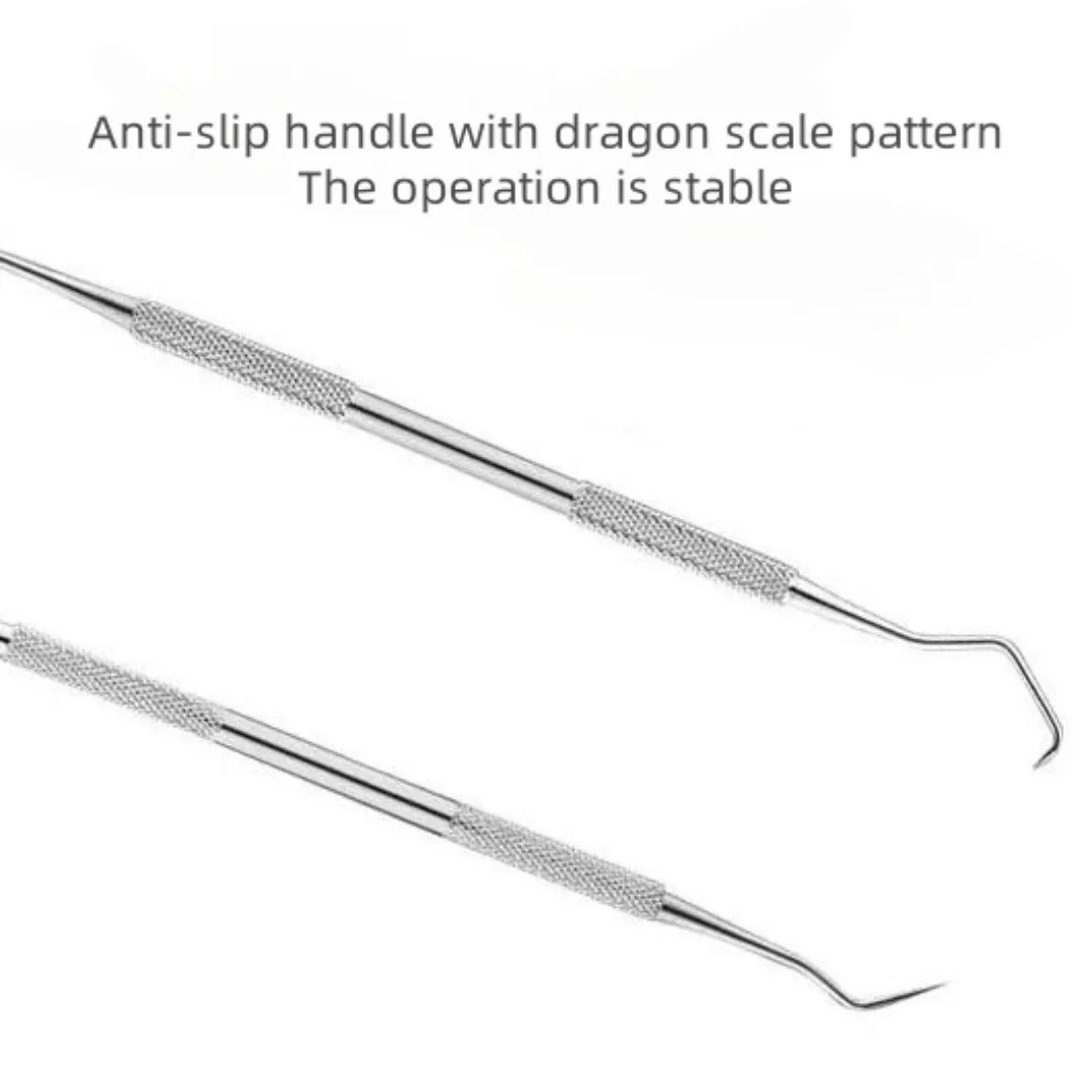 Kit d'outils de nettoyage dentaire en acier inoxydable, miroir, Double sonde, houe faucille, soins professionnels pour dentiste, Instruments de nettoyage des dents