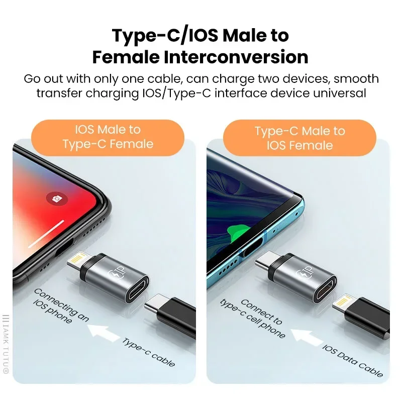 USB Cable Converter - Lightning To USB-C 20W Adapter for iPhone 15/14/13 Pro Max, Huawei, Xiaomi, Samsung