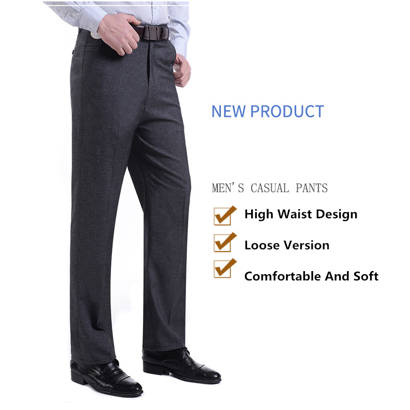 Pantalones MRMT 2025 de marca para hombre, pantalones para hombre de mediana edad, pantalones finos sueltos informales para hombre, pantalones rectos de cintura alta para hombre