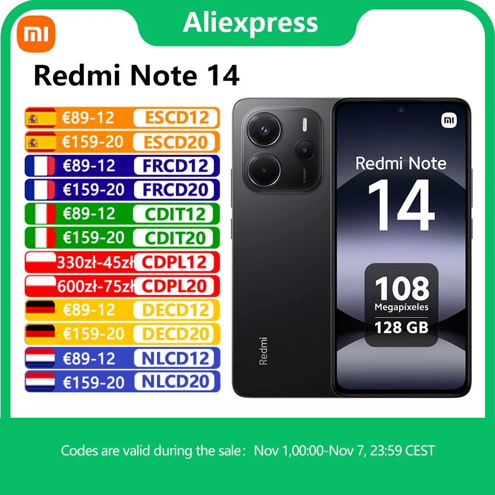 【Marchio+】 Versione globale Xiaomi Redmi Note 14 MediaTek Helio G99-Ultra 108MP AI 5500mAh Display AMOLED da 6,67" 120Hz